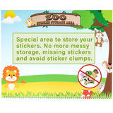 Giggles & Pebbles Educational Magic Sticker Pad Book for Kids & Toddlers, Boys and Girls - Reusable, Washable and Non-Adhesive Stickers with Farm, Zoo, Ocean Animals, for Storytelling, Games and Fun