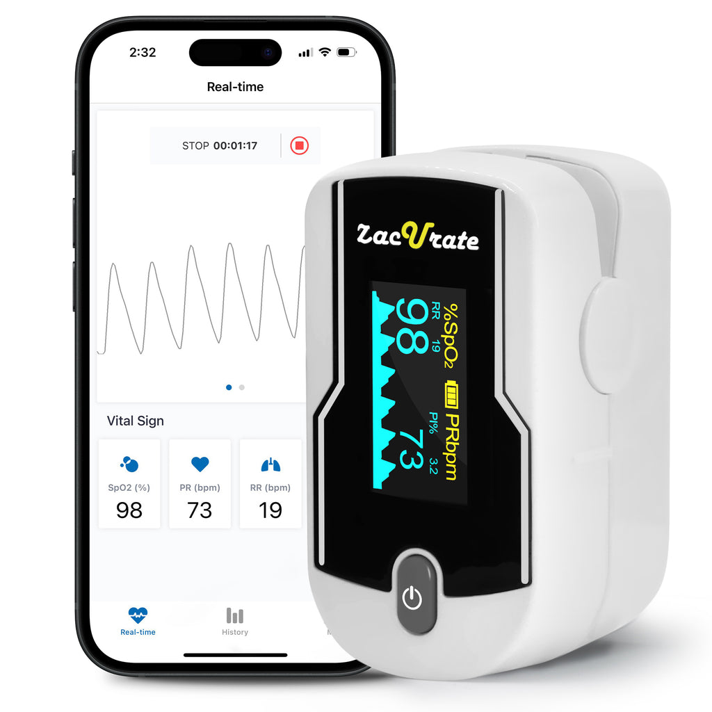 2024 Zacurate 500E-B Wireless Bluetooth Fingertip Pulse Oximeter With ...